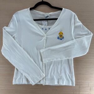 VTG NWT 1999 Warner Bros Studio Store Tweety Bird Cardigan Tank Set White Medium